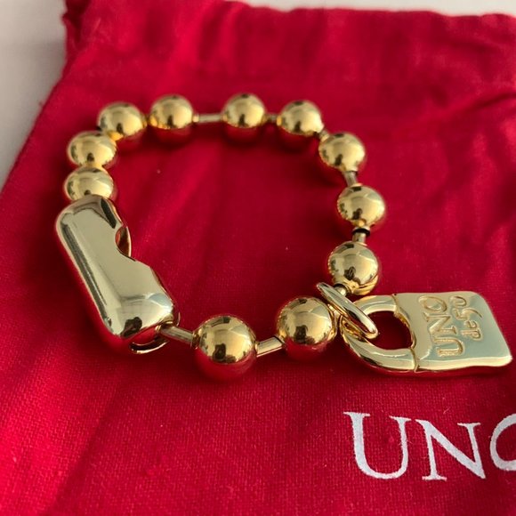 UNO de 50 SNOWFLAKE BRACELET gold Unisex padlock bracelet 18cm - Picture 8 of 8
